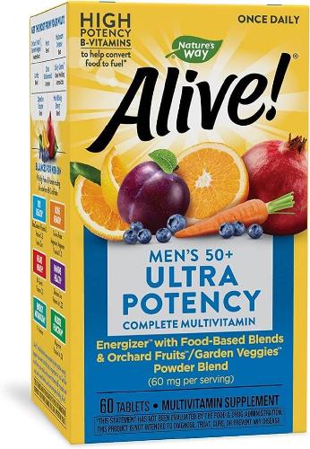 Multivitaminico Alive! Mens 50+ Ultra Potency 60 Tabletas