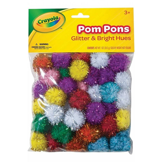 Pom Pons Crayola Con Purpurina