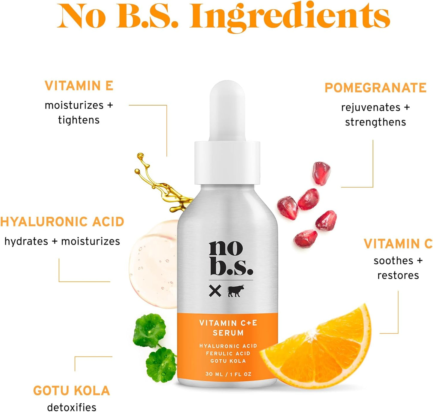 No B.S. Serum De Vitamina C + E. Combate Las Manchas