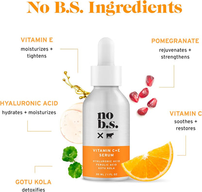 No B.S. Serum De Vitamina C + E. Combate Las Manchas