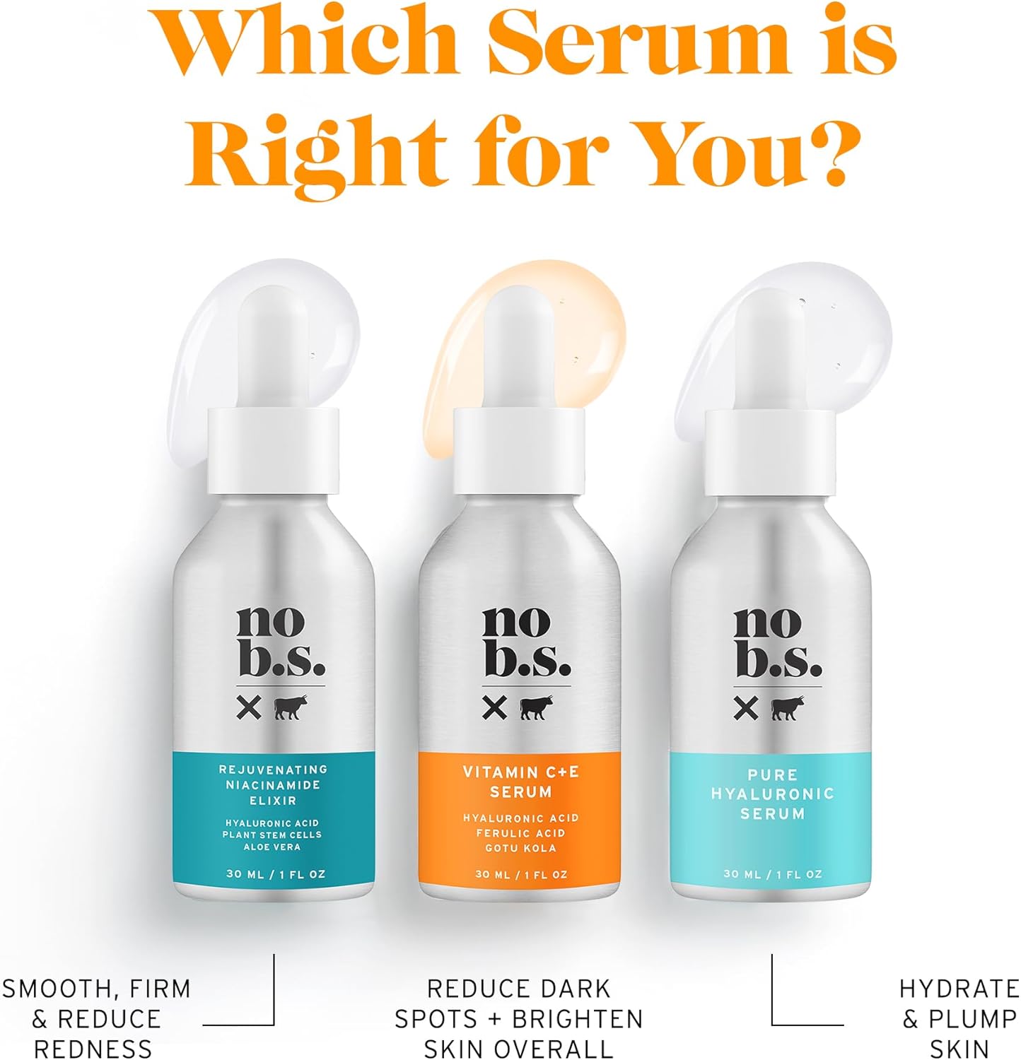 No B.S. Serum De Vitamina C + E. Combate Las Manchas