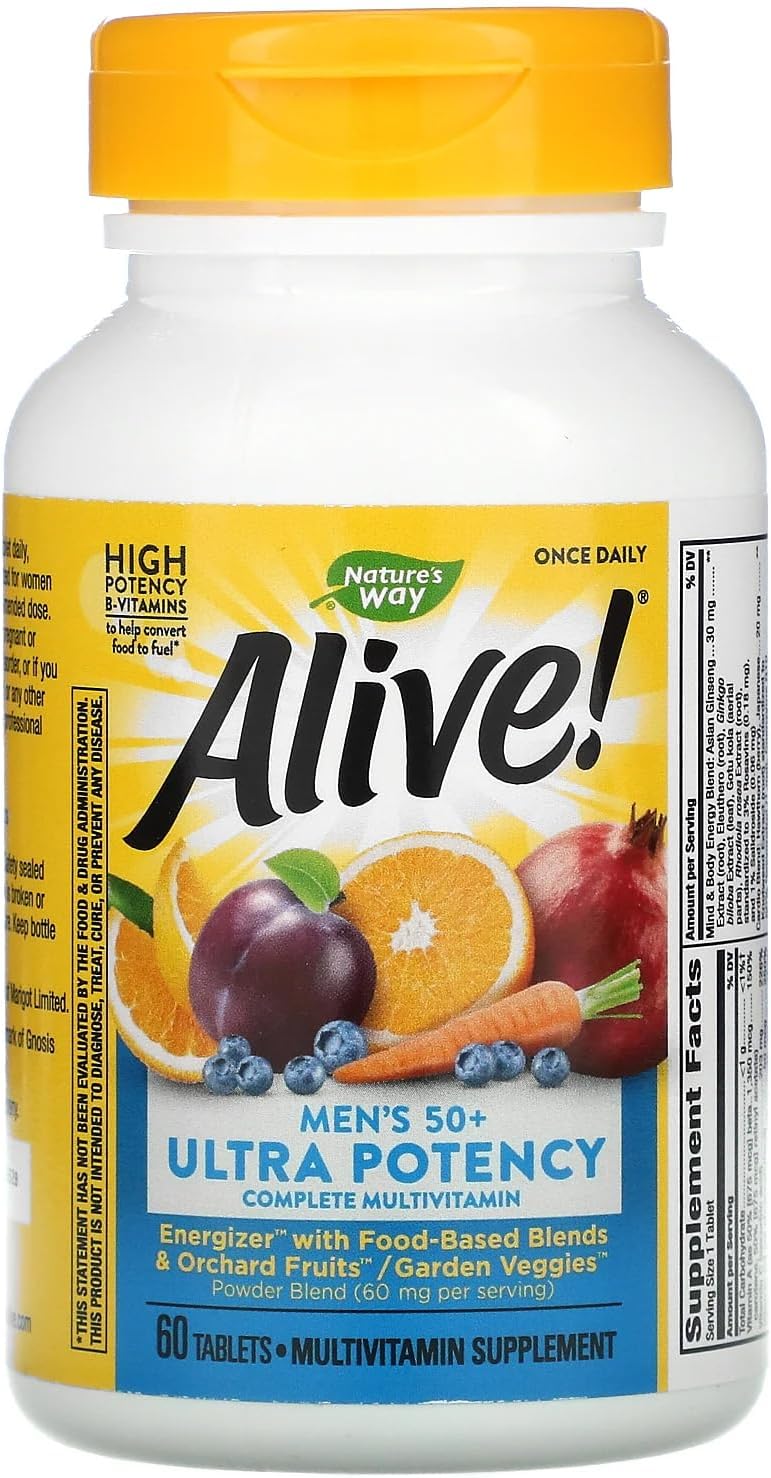 Multivitaminico Alive! Mens 50+ Ultra Potency 60 Tabletas