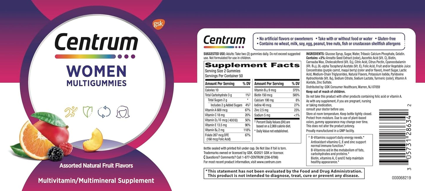 Centrum Gomitas multivitaminico Mujer 170 gomitas