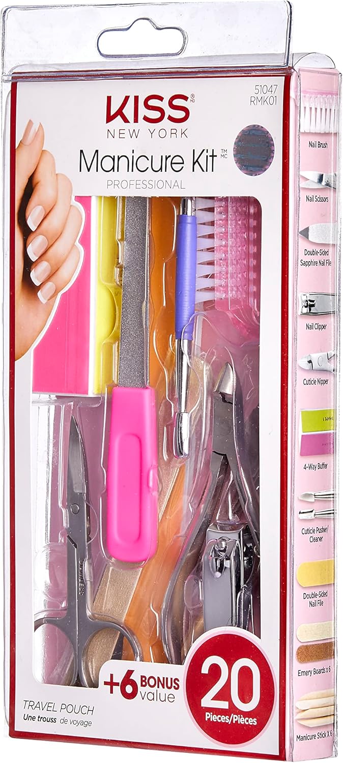 KISS Kit de manicura profesional 20 piezas