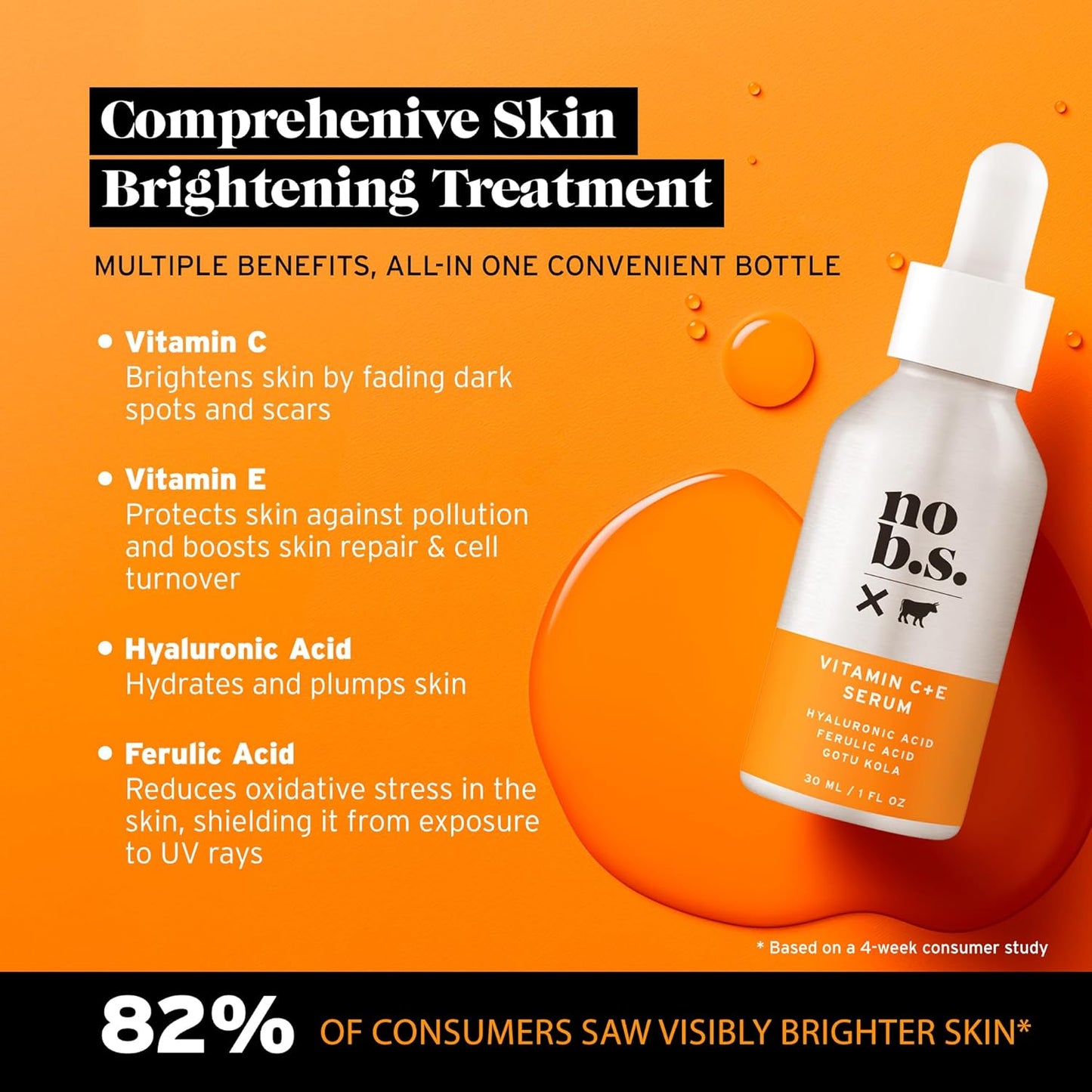 No B.S. Serum De Vitamina C + E. Combate Las Manchas