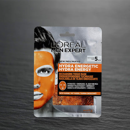 Mascarilla En Tela L'Oréal Paris Men Expert Hydra Energetic 30G Naranja