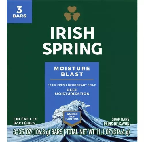 Jabones Irish Spring Moisture Blast 3 Piezas