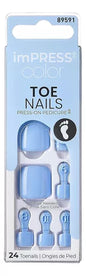 Uñas Postizas Para Pie Impress Color 24 Piezas