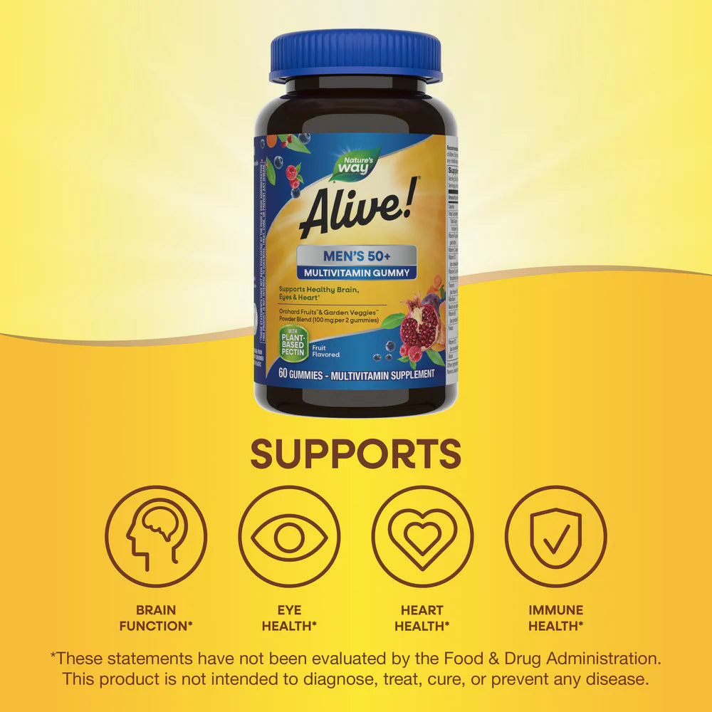 Gomitas Alive! Multivitamínas para Hombres 50+, 60 Gomitas